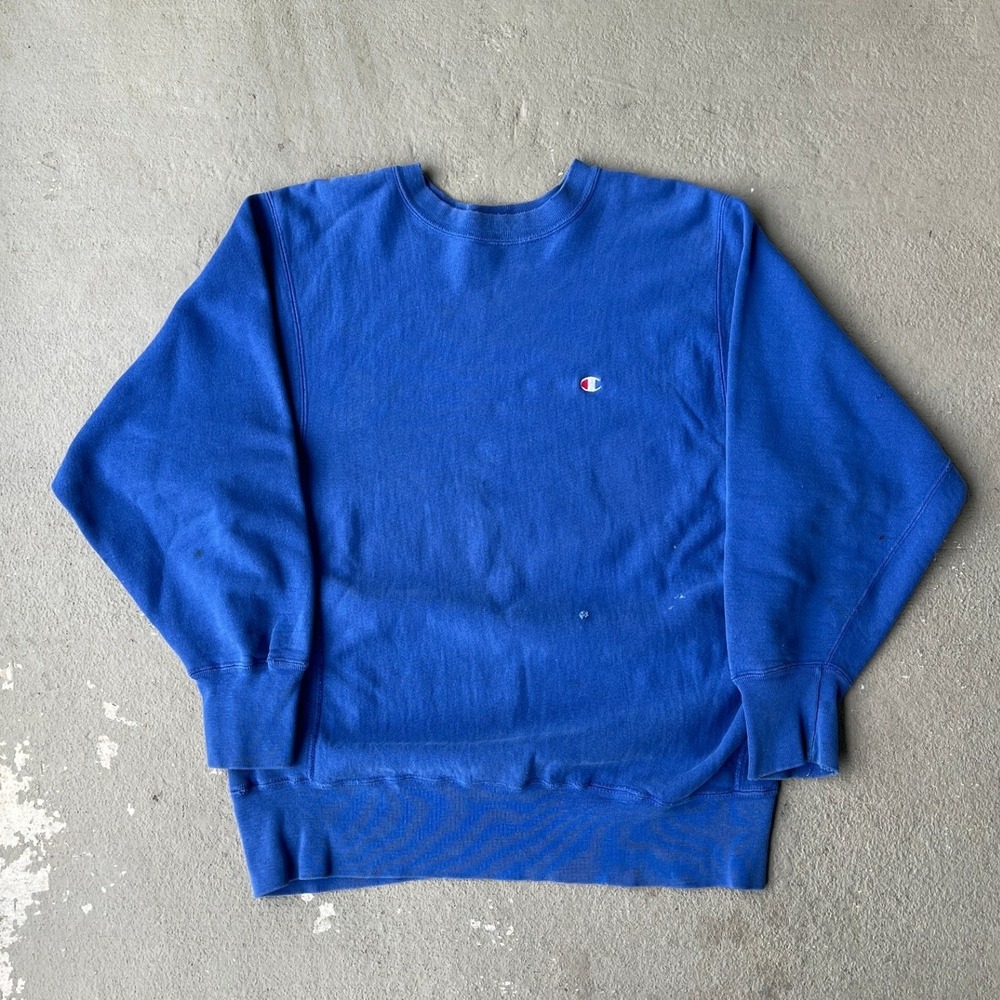 Vintage 80s Champion Reverse Weave Sweatshirt Royal Blue XL Made in USA Crewneck